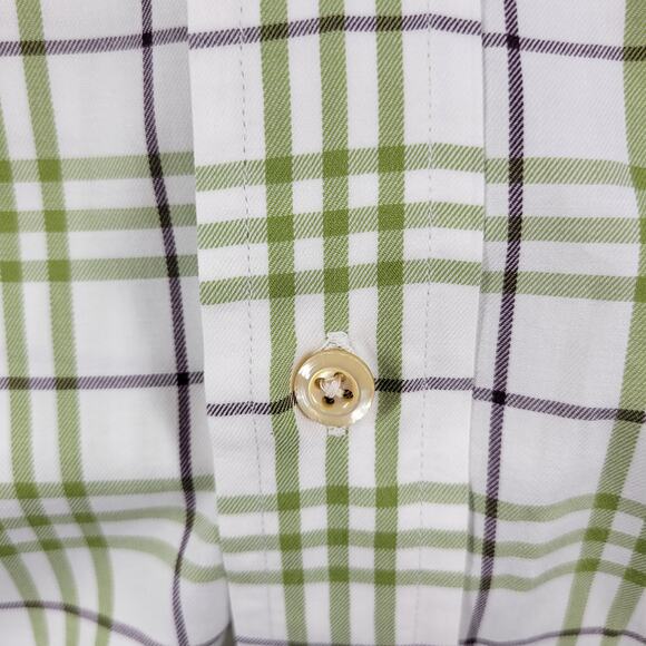 Burberry London Mens Shirt Large Green Plaid Button Down 100% Cotton - Picture 11 of 15